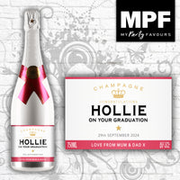 Personalised Graduation Champagne Bottle Label - Any Name - 4 Styles Available