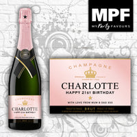 Personalised MOET Style Birthday Champagne Bottle Label - 3 Styles Available Prosecco