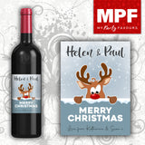 Personalised Funny Christmas Wine Bottle Label Secret Santa Gift