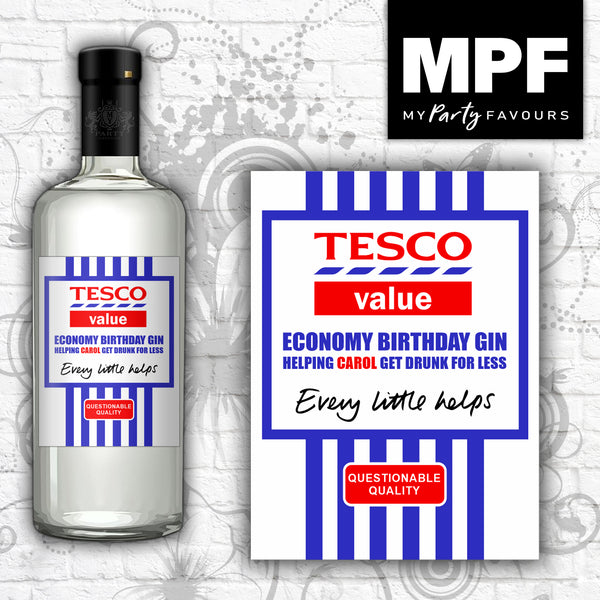 Personalised Birthday Vodka Gin Whisky Prosecco Value Bottle Label - Funny Novely Gift