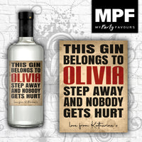 Personalised Funny Wine Gin Vodka Bottle Label - Any Name - Vintage Shabby Chic Retro