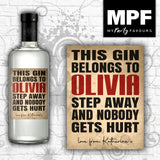 Personalised Funny Wine Gin Vodka Bottle Label - Any Name - Vintage Shabby Chic Retro