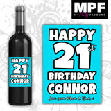 Personalised Birthday Wine Bottle Label - 18th 21st 30th 40th 50th 7 colours