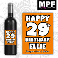 Personalised Birthday Wine Bottle Label - 18th 21st 30th 40th 50th 7 colours