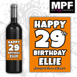 Personalised Birthday Wine Bottle Label - 18th 21st 30th 40th 50th 7 colours