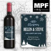 Personalised Christmas Wine Bottle Label - Any Names and Message - Perfect gift!