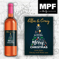Personalised Christmas Wine Bottle Label (Multi)- Any Names and Message - Perfect gift!