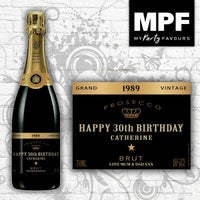 Personalised Novelty Prosecco BRUT Bottle Label - Birthday/Anniversary/Any Gift
