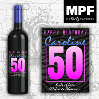 Personalised 80s Birthday Wine Bottle Label - Any Name, Age & Message
