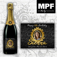 Personalised Photo Birthday Champagne/Prosecco Bottle Label-18th,21st,30th,40th