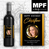 Personalised Birthday Wine Bottle Label 18th, 21st, 30th, 40th, 50th