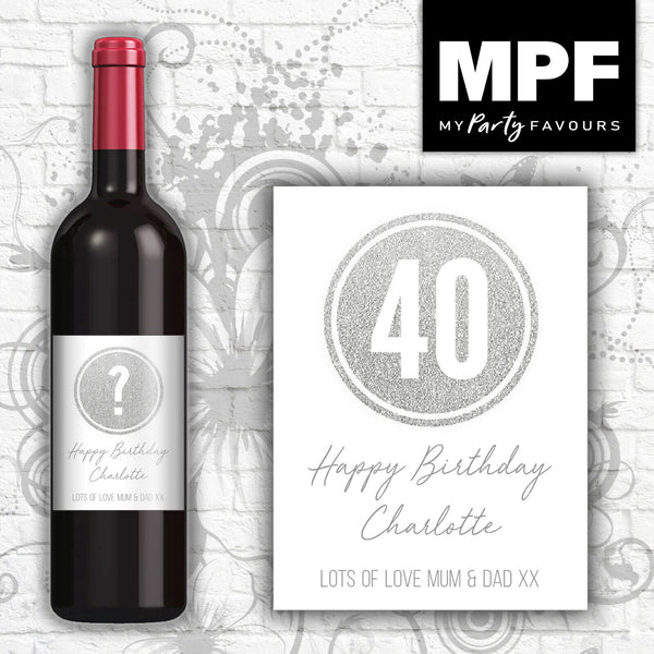 Personalised Birthday Wine Bottle Label - Any Name, Age & Message