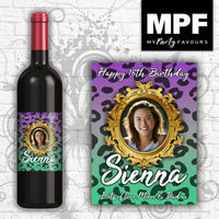 Personalised Photo Birthday Wine Bottle Label (Leopard2) - Any Name/Age/Message