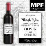 Personalised Wedding/Engagement Wine Bottle Label - Perfect for table settings