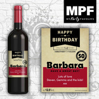 Personalised Birthday Wine Bottle Label - 18th, 21st, 30th, 40th, 50th - Ang age
