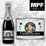 Personalised Photo Champagne/Prosecco Bottle Label (Birthday/Any occasion) (SLV)