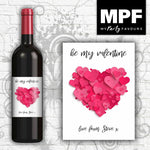 Personalised Valentine's Wine Bottle Label - Romantic Paper Love Hearts
