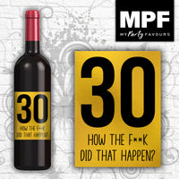 Funny Rude Birthday Wine Bottle Label - Any Age - Gold