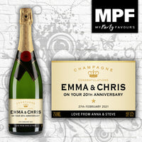 Personalised Anniversary Champagne Bottle Label - BRUT