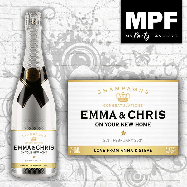 Personalised New Home Champagne Bottle Label - ICE