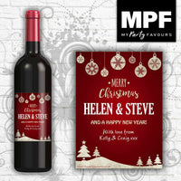 Personalised Christmas Wine Bottle Label - Any Names and Message - Perfect gift!