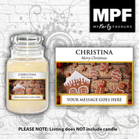 Personalised Christmas Candle Label/Sticker - Any Name & Message (Gingerbread Men)