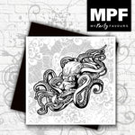 Kraken/Octopus card hand made tattoo/punk/biker/goth birthday/any occasion