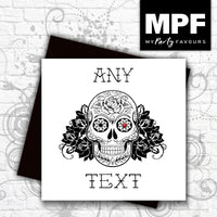 Personalised 'Sugar Skull' Happy Birthday - Hand made tattoo skull style card