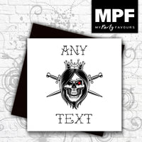Personalised 'My Queen' - Hand made tattoo skull style card