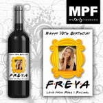 Personalised Photo Birthday Wine Bottle Label - Friends - Any Name/Age/Message