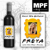 Personalised Photo Birthday Wine Bottle Label - Friends - Any Name/Age/Message