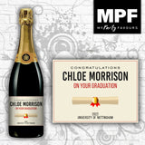 Personalised Graduation Champagne/Prosecco Bottle Label - University Graduate