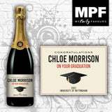 Personalised Graduation Champagne/Prosecco Bottle Label - University Graduate