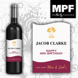 Personalised Birthday Wine Bottle Label - Creek Style - Shiraz Cabernet Sauvignon Merlot