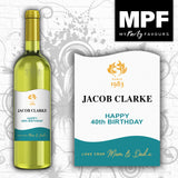Personalised Birthday Wine Bottle Label - Creek Style - Sauvignon Blanc Pinot Grigio