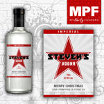 Personalised Christmas Vodka Bottle Label Gift - Any name - Cheap XMAS Gift