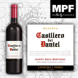 Personalised Birthday Wine Bottle Label - 'Casillero del Diablo' style - Any Age & Message