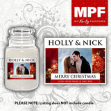 Personalised Christmas Photo Candle Label/Sticker - Cheap XMAS Gift