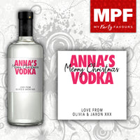 Personalised Christmas Vodka Bottle Label - Funny Novely Gift - Any Name