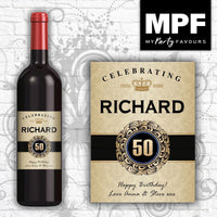 Personalised Birthday Wine Bottle Label - 18th, 21st, 30th, 40th (vintage aged)