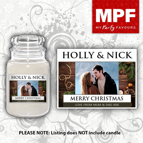 Personalised Christmas Photo Candle Label/Sticker - Cheap XMAS Gift