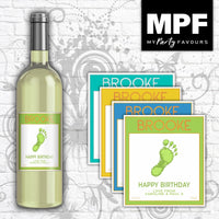 Personalised Birthday Wine Label Barefoot Style - Any Occasion - White Bottle