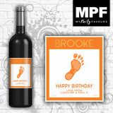Personalised Birthday Wine Label Barefoot Style - Any Occasion - Red Bottle