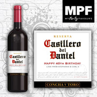Personalised Birthday Wine Bottle Label - 'Casillero del Diablo' style - Any Age & Message