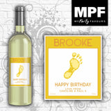 Personalised Birthday Wine Label Barefoot Style - Any Occasion - White Bottle
