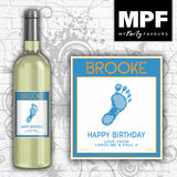 Personalised Birthday Wine Label Barefoot Style - Any Occasion - White Bottle