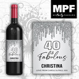 Personalised Birthday Wine Bottle Label - Womens Rose/Gold/Silver - Any age