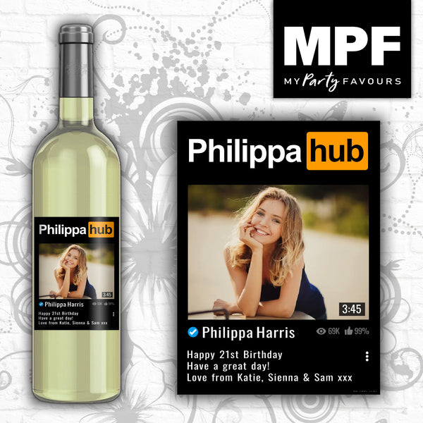 Mpf - Personalised Photo Birthday Wine/Gin/Vodka/Whisky Bottle Label - Porn â€“ My  Party Favours