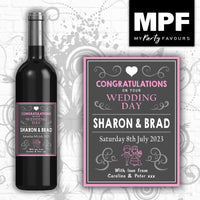 Personalised Wedding Wine/Gin/Vodka/Whisky Bottle Label - Any Names & Date