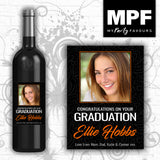 Personalised Photo Graduation Wine/Champagne/Prosecco Bottle Label - University Graduate